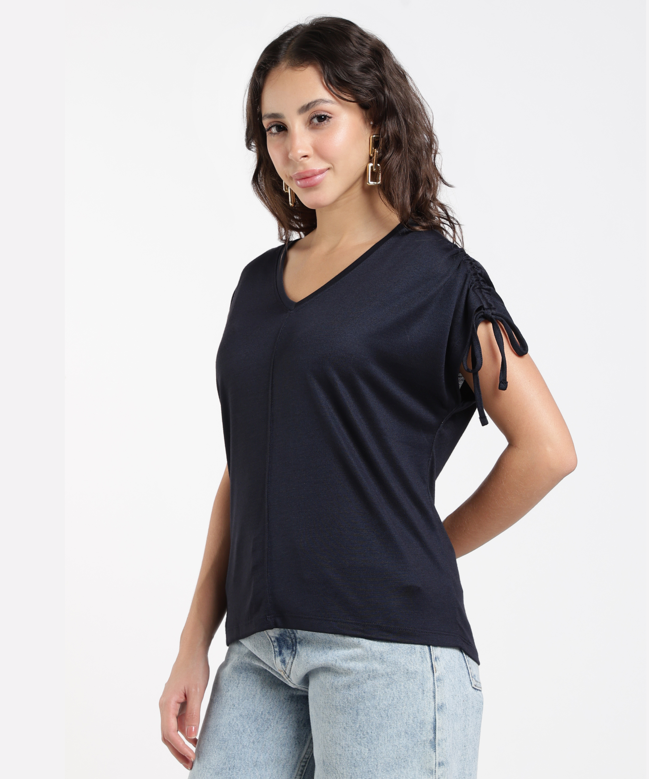 Women’s V-Neck Tie-Sleeve Tee